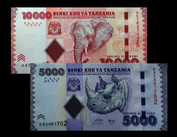 # # # Paar Banknoten Tansania (Tanzania) 5.000 + 10.000 Shillingi UNC # # # - Tansania