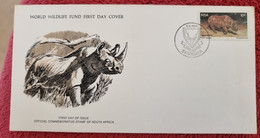 AFRIQUE DU SUD  Rhinocéros, Yvert N° 406 FDC, Enveloppe 1er Jour 1976 - Rhinoceros