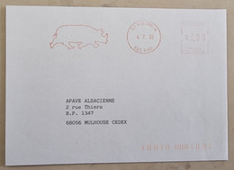 FRANCE  Rhinocéros, Empreinte Mécanique 1999 - Rinocerontes