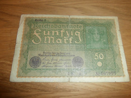 Reichsbanknote Fünfzig Mark 1919 , Banknote 50 Mark , Reihe 1 !!! - 50 Mark