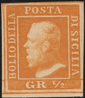 1/2 Gr. II^ Tav. Pos.98 PA Sass 2 MVLH* F.AD , Cert. Bolaffi Lusso Cv 1300 - Sicile