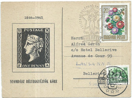 Penny Black,125th Anniversary Of The First Postage Stamp,Hungary Postcard - Covers & Documents