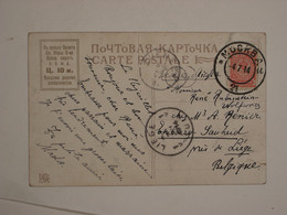 Russie : Carte De Moscou Pour Liège 1914 - Briefe U. Dokumente