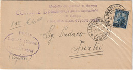 A118. Lunamatrona. 1949. Stampe Per Cagliari, Affrancate Con L. 5 Democratica - 1946-60: Marcophilie