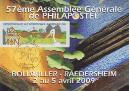 Carte  FRANCE   Vignette  LISA   57éme  Assemblée  Générale   PHILAPOSTEL    RAEDERSHEIM   2009 - 1999-2009 Viñetas De Franqueo Illustradas