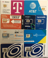 USA : GSM  SIM CARD  : 9 Cards  A Pictured (see Description)   MINT ( LOT Q ) - Schede A Pulce