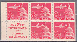 UNITED STATES    SCOTT NO C64 B   MNH   YEAR  1962  BOOKLET PANE - Andere & Zonder Classificatie