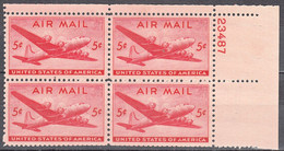 UNITED STATES    SCOTT NO C32  MNH   YEAR  1941  PLATE NUMBER BLOCK - 2b. 1941-1960 Nuovi