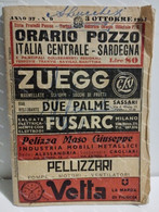 Italy Italia Orario POZZO Italia Centrale E Sardegn. Primi Anni 50 - Europa