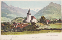 AK: CARTE POSTALE, 1908  Frutigen, Altels Und Balmhorn  Mi: 97 / ZNr: 103. Von Spiez Nach Thun - Eglises Et Cathédrales