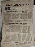 Orari 31 Ottobre 1955 Timetable Servizi Automobilistici CRUCIANI Linea MONTEROTONDO - ROMA - Europa