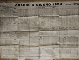 Orari 1956 Ferrovie Dello Stato ROMA Terracina FIUMICINO Orte Empoli CHIUSI Colleferro VITERBO. 100x70 Cm. - Europe