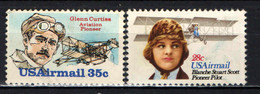 STATI UNITI - 1980 - Blanche Stuart  Scott, 1st Woman Pilot, And Curtiss, Aviation Pioneer And Aircraft Designer - USATI - 3a. 1961-… Afgestempeld