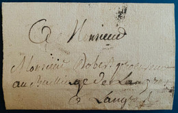 France Lettre Du 16 Aout 1780 !! De Lavernoy Pour Le Procureur De Langres TTB - ....-1700: Voorlopers