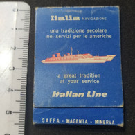 Caja Carterita Fósforos Italia Navegazione - Italian Line - Vacía - Boites D'allumettes