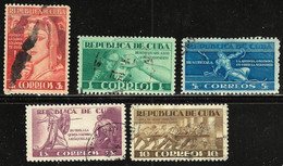 CUBA  1943 SCOTT 375-379 USED $1.15 - Usati