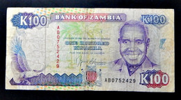 A7   ZAMBIE   BILLETS DU MONDE    ZAMBIA BANKNOTES  100 KWACHA 1991 - Zambie