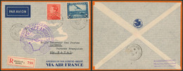 Affranch. Mixte (Poortman) Sur L. Par Avion En R De Bruxelles(1937) > Cayenne (Gyanne Française) Via Natal / France - Other & Unclassified