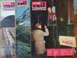 Lot De 3 Revues La Vie Du Rail 1958 (n° 636, 644 Et 645) Milan, Le Tramway Du Mont-Blanc, Bourvil En Train - Treinen