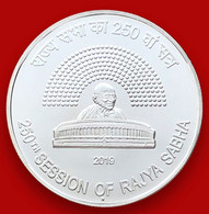 India 2019 "PROOF COIN" 250th Session Of Rajya Sabha / MAHATMA GANDHI Rs.250 SILVER "PROOF Coin" SCARCE As Per Scan - Andere & Zonder Classificatie