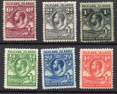 FALKLAND ISLANDS/1929-31/MH/SC#54-7, 59-60/ KING GEORGE V / KGV /ANIMALS / PARTIAL SET - Maldives (...-1965)