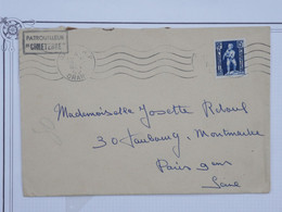BH10 ALGERIE   BELLE LETTRE RR 1954 PAR PATROUILLEUR " CIMETERRE" ORAN A PARIS 9e  FRANCE  ++ +AFFRANCH. PLAISANT - Cartas & Documentos