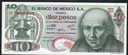 MEXICO P63h 10 PESOS 1975.   UNC. - Mexiko