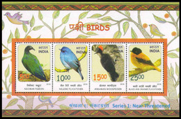 India 2016 Series 1: Near Threatened Birds Miniature Sheet MS MNH As Per Scan - Pauwen