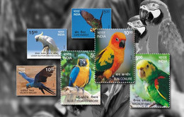 India 2016 Exotic Birds 6v Complete Set MNH Macaw Parrot Amazon Crested, As Per Scan - Otros & Sin Clasificación