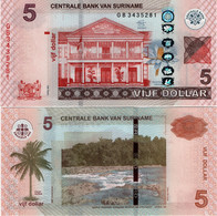 SURINAME       5 Dollar       P-162b       1.4.2012       UNC - Surinam