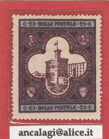 RSM F.lli Nuovi 0001 - San Marino 1894 - "PALAZZO DEL GOVERNO" 1v. Cent.25* - Unused Stamps