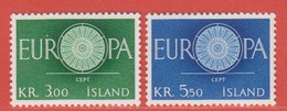 1960 ** Islande  (sans Charn., MNH, Postfrish)  Yv  301/2		Mi  343/4		FA  377/8 - Ungebraucht