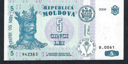 MOLDOVA  P9e  5  LEI    2006  #B.0061    UNC. - Moldavia