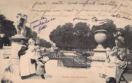 CPA - 75 - PARIS - JARDIN DES TUILERIES - Animée - Femmes Et Enfants - PUB Au Dos ROYAL MOKA CAMBRAI PROVILLE - Parcs, Jardins