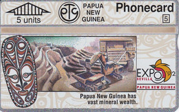 TARJETA DE PAPUA Y NUEVA GUINEA EXPO 92 SEVILLA (203A) (NUEVA-MINT) - Papua Nueva Guinea