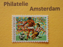 Indonesia 1982, RED OVERPRINT 'ITALIA WORLD CHAMPION' / FOOTBALL SOCCER: Mi 1066, Type A, ** - 1982 – Spain