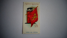 FLAGS AND FUNNELS Steamship Lines 22 CUNARD LINE Marine Cigarette OGDEN'S Tobacco Tabac Vignette Trading Card Chromo - Ogden's