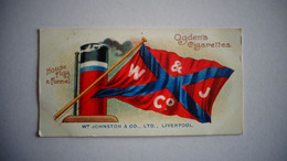 FLAGS AND FUNNELS Steamship Lines 44 Wm JOHNSTON & Co Marine Cigarette OGDEN'S Tobacco Vignette Trading Card Chromo - Ogden's