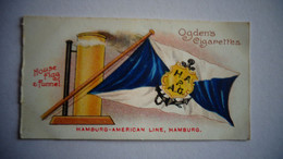 FLAGS AND FUNNELS Steamship Lines 14 HAMBURG AMERICAN LINE Marine Cigarette OGDEN'S Tobacco Vignette Trading Card Chromo - Ogden's