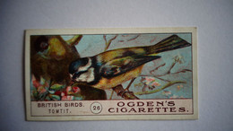 BRITISH BIRDS N° 26 TOMTIT  Oiseau Bird  Cigarettes OGDEN'S Tobacco Vignette Trading Card Chromo - Ogden's