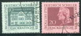 DDR / E. GERMANY 1959 Schiller Bicentenary Used.  Michel  733-34 - Gebruikt