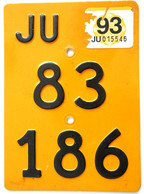 Velonummer Töfflinummer Jura JU 83186 Mit Defekter JU 93er Vignette - Plaques D'immatriculation