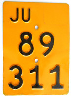 Velonummer Töfflinummer Jura JU 89311 Ohne Vignette - Placas De Matriculación