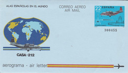 Aerograma - Air Letter  - Correo Aereo - Air Mail - Casa-212 - Alas Espanolas En El Mundo - 1931-....