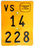 Velonummer Mofanummer Wallis Valais VS 14228 Ohne Vignette - Number Plates