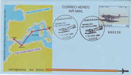 Aerograma - Air Letter  - Correo Aereo - Air Mail - Linea Aerea Cadiz-melilla-pollensa-roma (1936-39) CADIZ - 1931-....