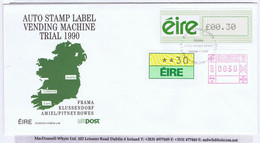 Ireland 1990 APL Vending Machine Stamps Trial Set Of 3 X 30p On First Day Cover, Dublin 8 X 1990 - FDC