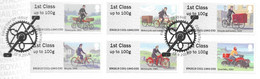 GB -  Post & GO Stamps (6)   2018 -  Mail By BIKE  FDC Or  USED  "ON PIECE" - SEE NOTES  And Scans - 2011-2020 Dezimalausgaben