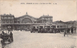 CPA - 75 - PARIS - La Gare De L'Est - Vieux Véhicules - Métro Parisien, Gares