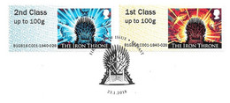 GB -  Post & GO Stamps (2)   2018-   Game Of Thrones   FDC Or  USED  "ON PIECE" - SEE NOTES  And Scans - 2011-2020 Dezimalausgaben